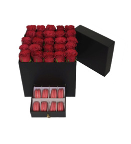 Red Sparkle Kırmızı Gül Macaron