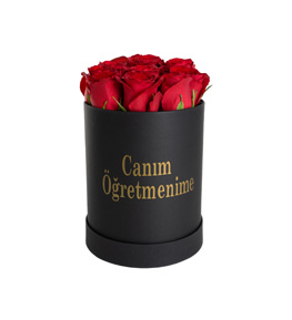 Öğretmenime Kutuda Kırmızı Güller