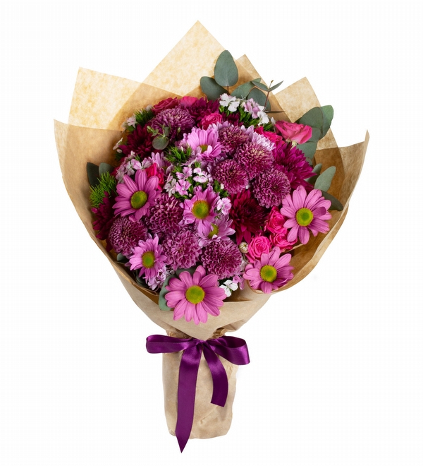 Kar���k Pembe Papatyalardan Buket