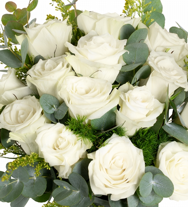 Cam Vazoda 14 Adet Beyaz G�l ve Soliler