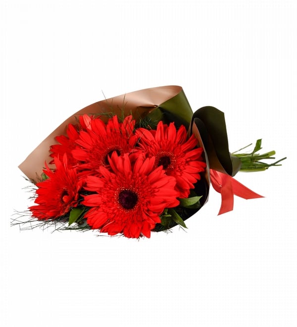 5 Adet K�rm�z� Gerbera Buketi