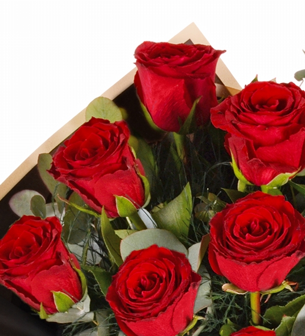 Siyah Ambalajl� 9 lu K�rm�z� G�l Demeti