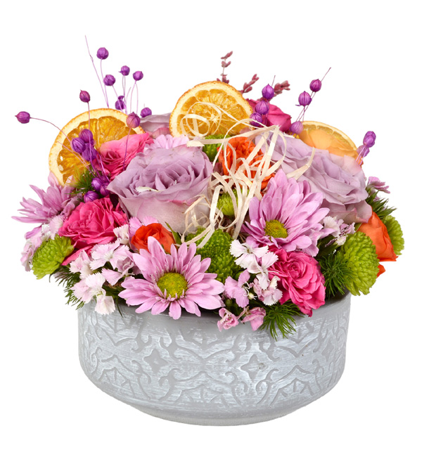 Colorful Flower Vazoda G�ller ve Mevsim �i�ekleri