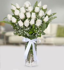 Vazoda 21 Beyaz G�l