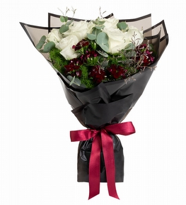 H�sn�yusuf ve 10 lu Beyaz G�l Buketi